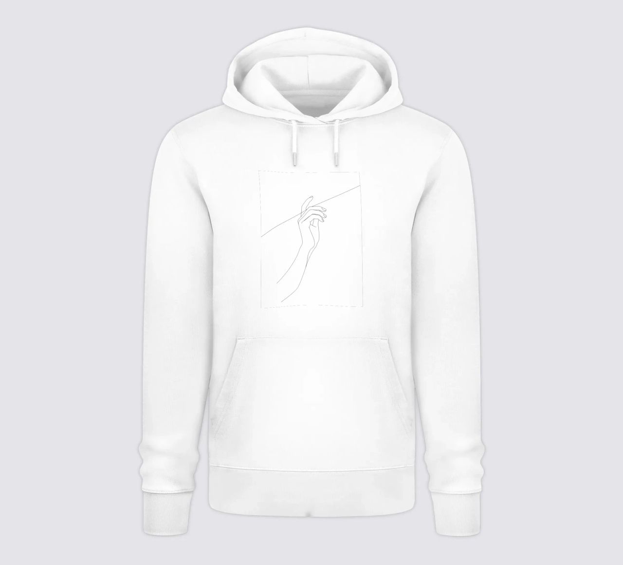 Mano sul filo - Line art minimalista felpa con cappuccio da Viv Line Art