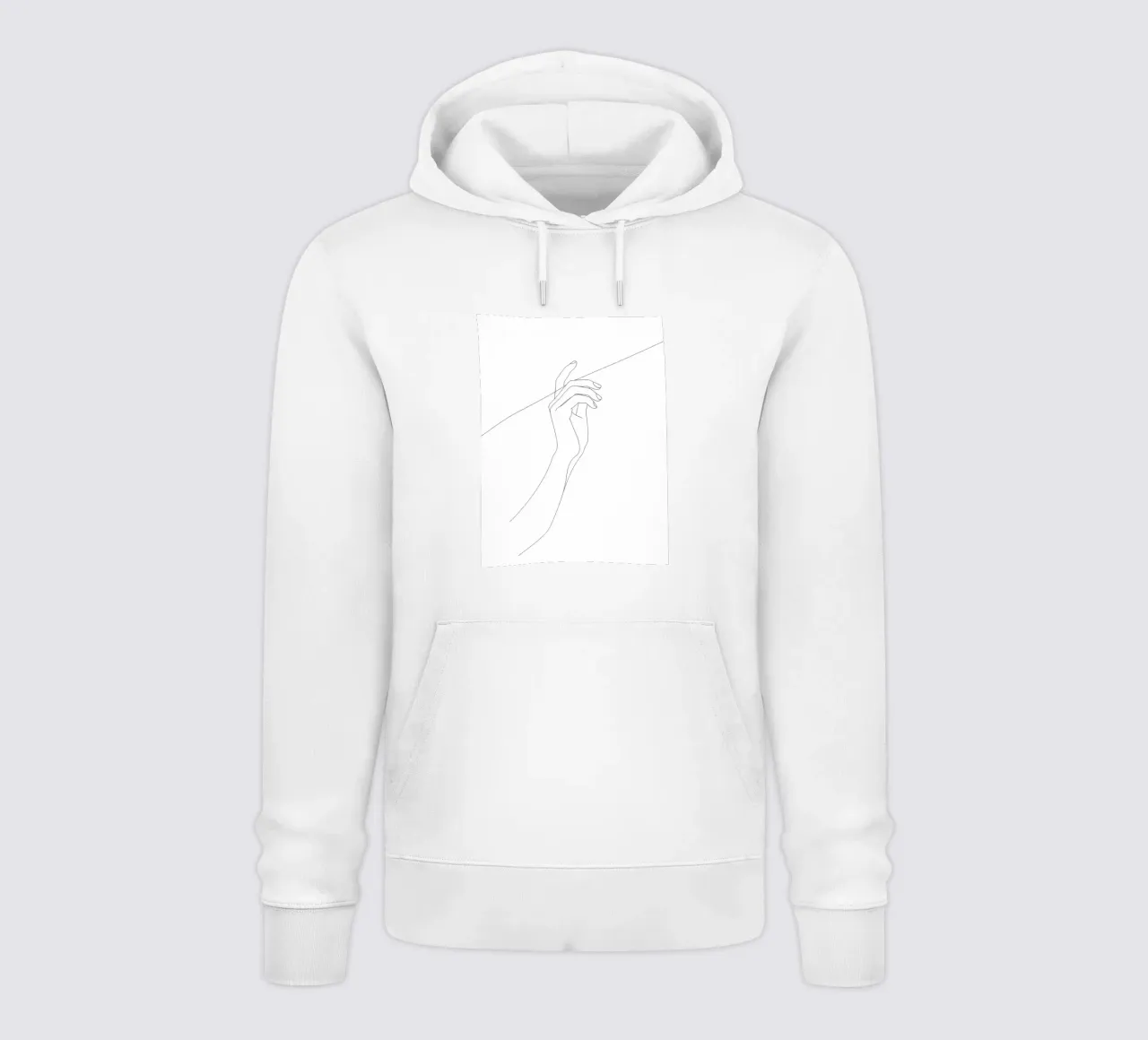 Mano sul filo - Line art minimalista felpa con cappuccio da Viv Line Art