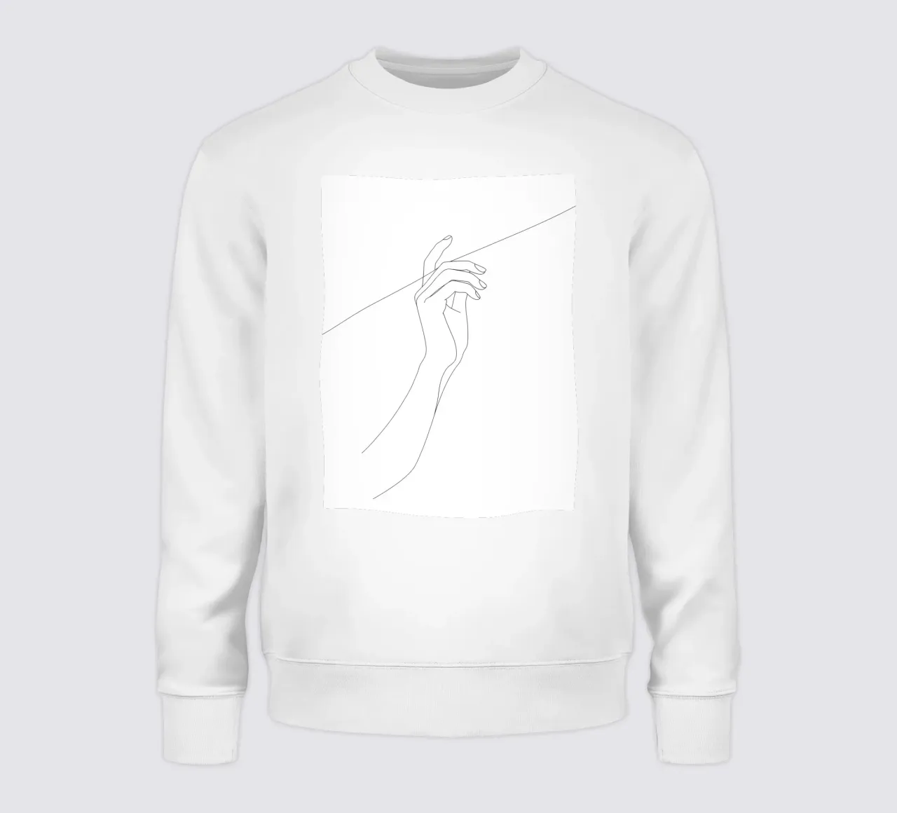 Mano sul filo - Line art minimalista felpa da Viv Line Art