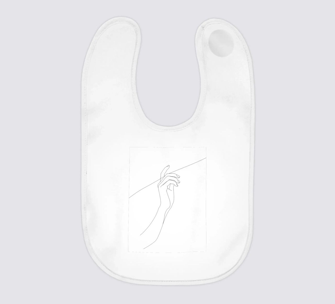 Mano sul filo - Line art minimalista bavaglino da Viv Line Art