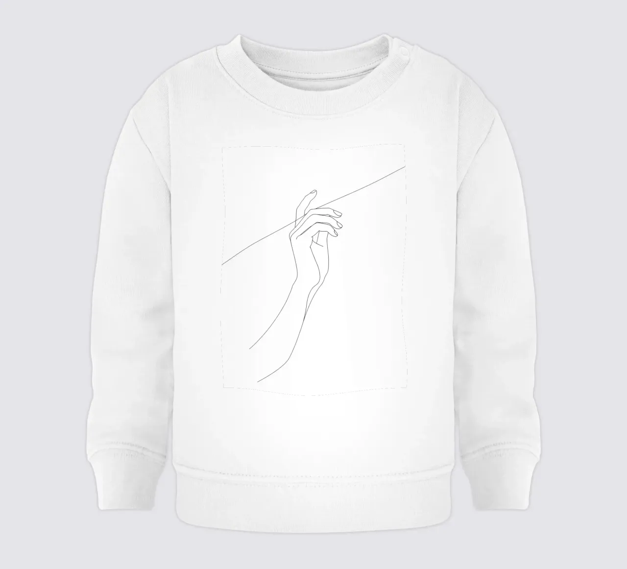 Main sur le fil - Dessin au trait minimaliste sweat pour bébé de Viv Line Art