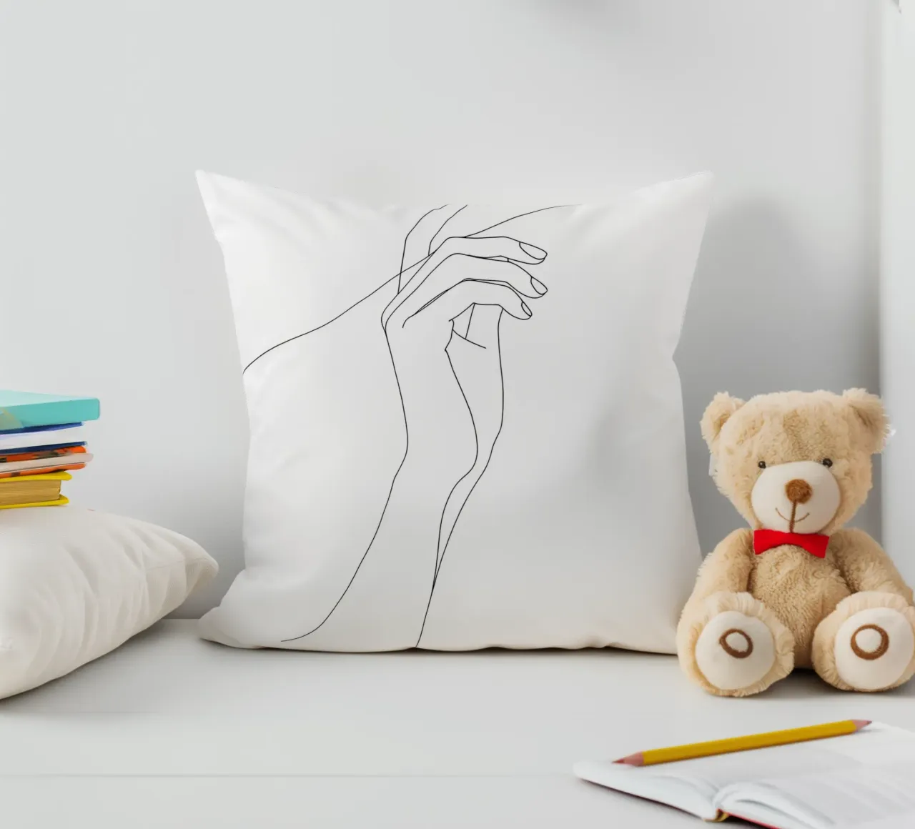 Mano sul filo - Line art minimalista cuscino da Viv Line Art