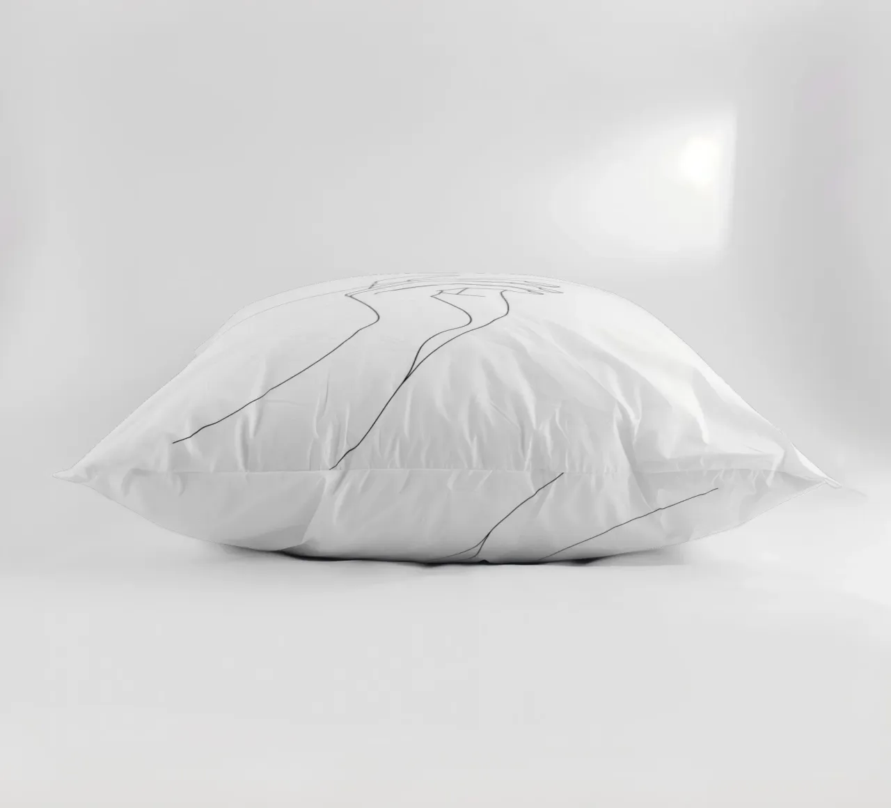 Hand On Thread - Minimalist Line Art decorative cushion by Viv Line Art