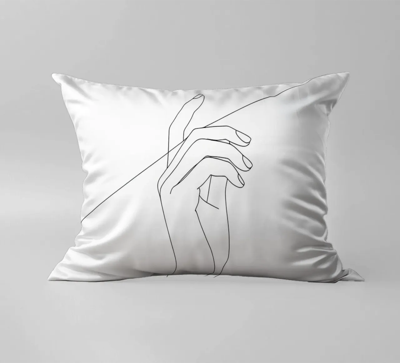 Mano sul filo - Line art minimalista cuscino da Viv Line Art