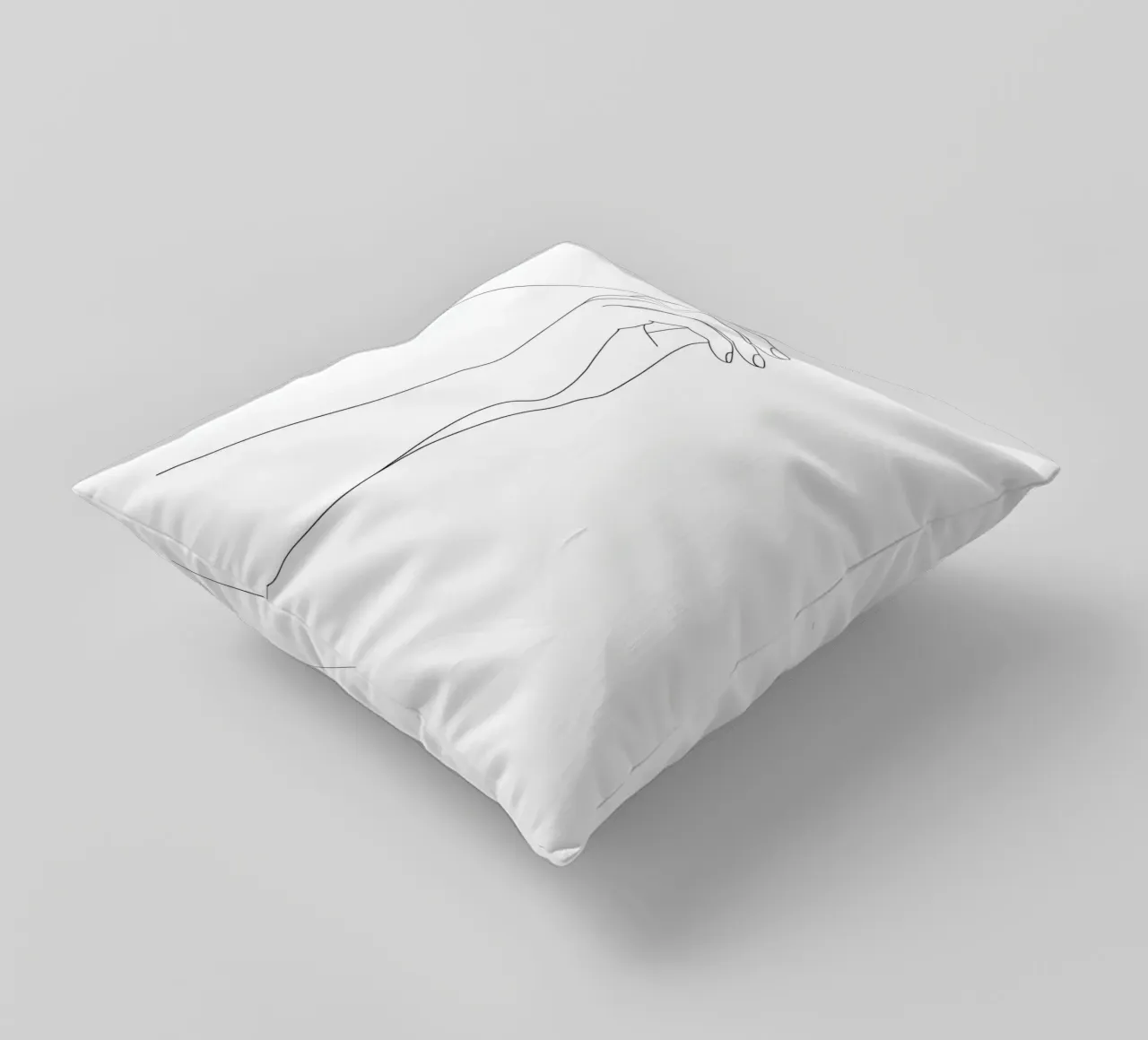 Hand On Thread - Minimalist Line Art decorative cushion by Viv Line Art