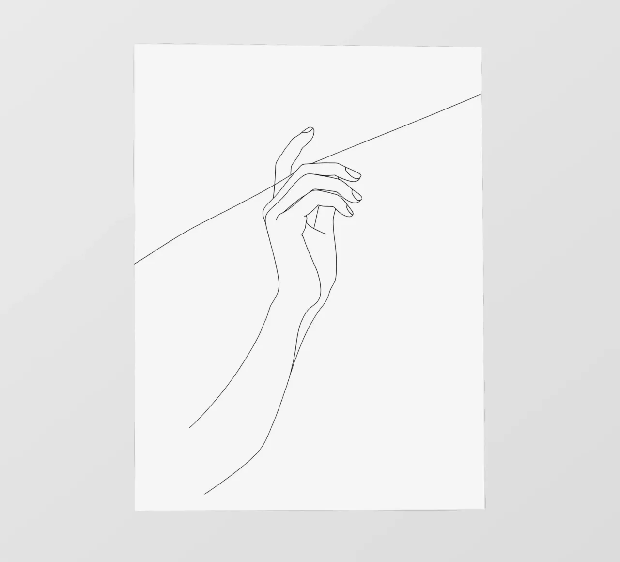 Mano sul filo - Line art minimalista telo in pvc da Viv Line Art