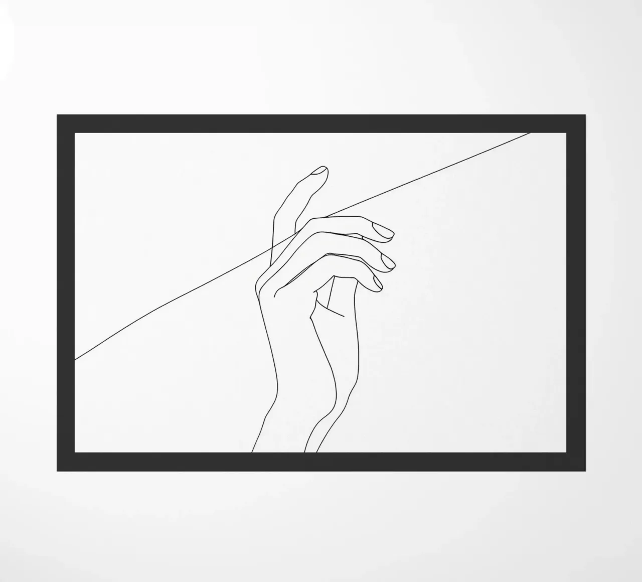 Mano sul filo - Line art minimalista zerbino da Viv Line Art