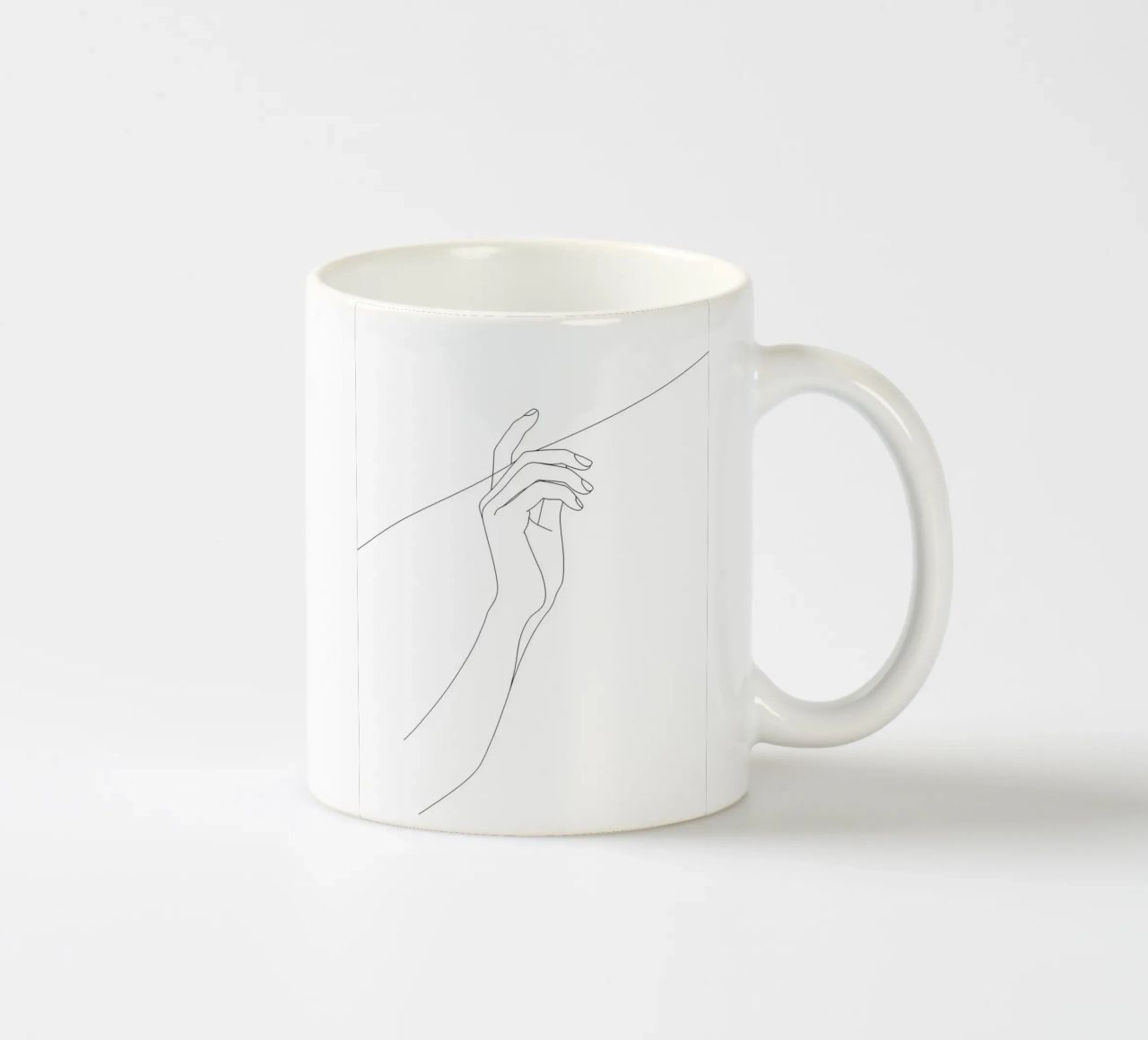 Mano sul filo - Line art minimalista tazza in ceramica da Viv Line Art