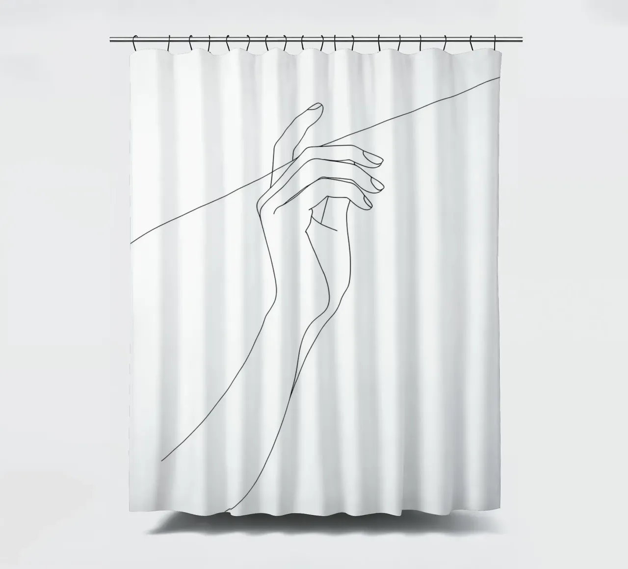 Mano sul filo - Line art minimalista tenda da doccia da Viv Line Art