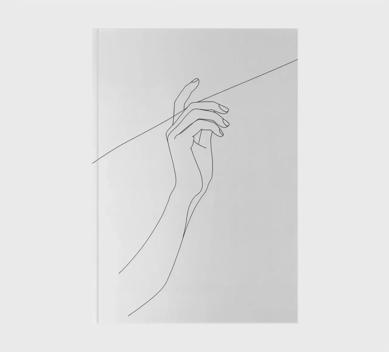 Hand On Thread - Minimalist Line Art notebook by Viv Line Art