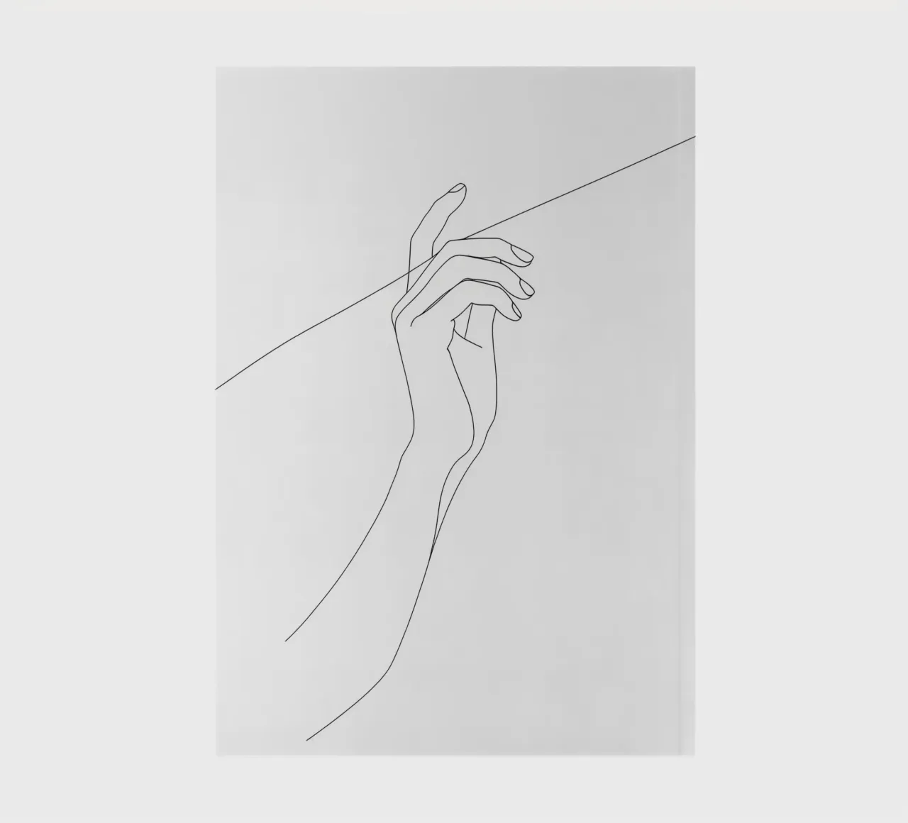 Hand am Faden - Minimalistische Linienkunst Notizbuch von Viv Line Art