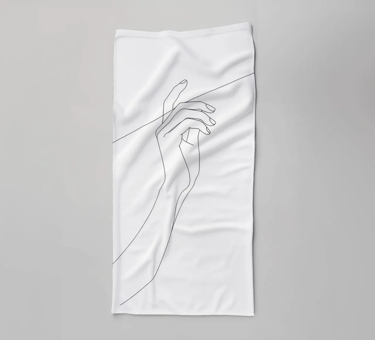 Mano sul filo - Line art minimalista asciugamano da bagno da Viv Line Art
