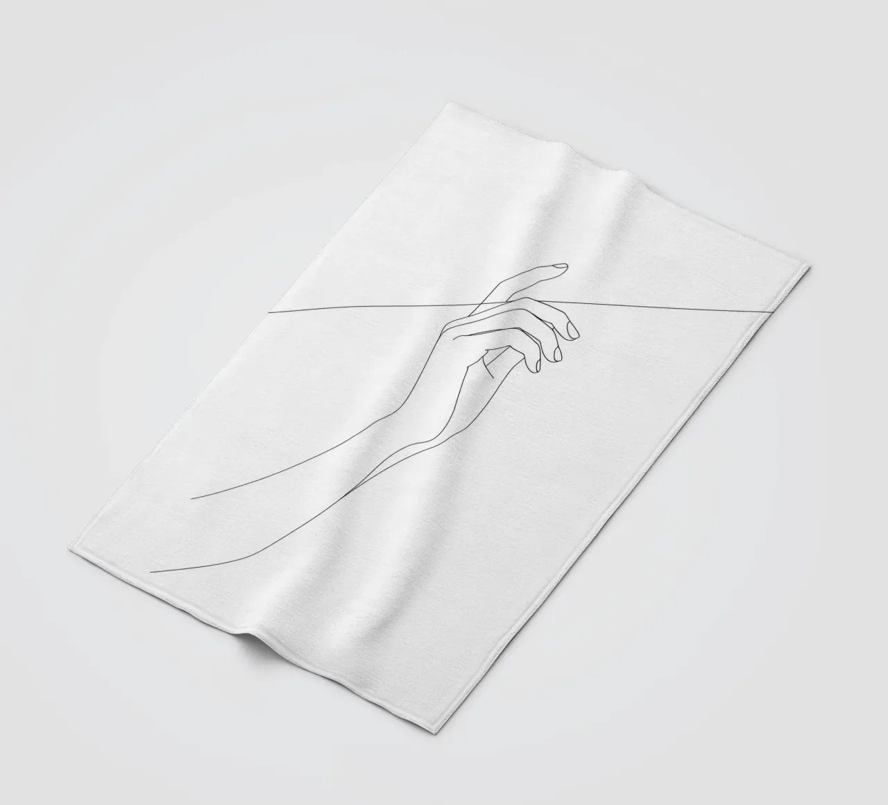 Mano sul filo - Line art minimalista coperta in pile da Viv Line Art