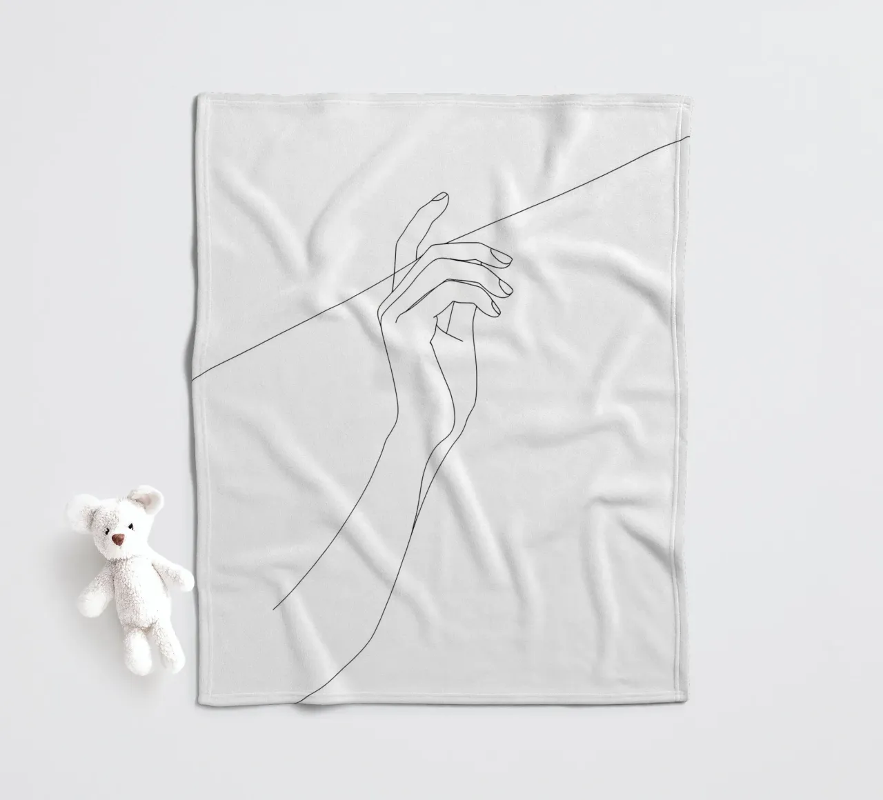 Mano sul filo - Line art minimalista coperta in pile da Viv Line Art