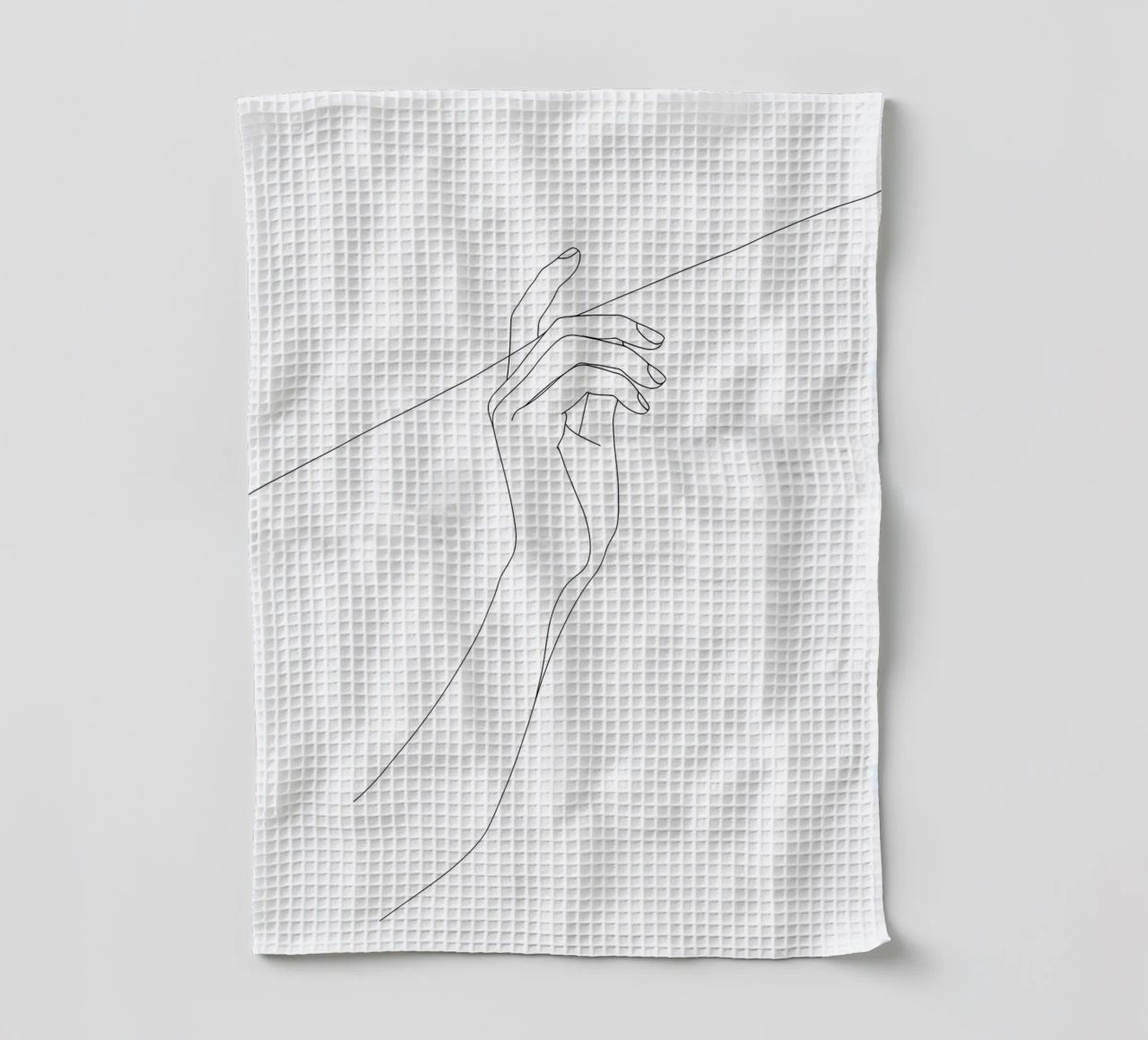 Mano sul filo - Line art minimalista canovaccio da cucina da Viv Line Art