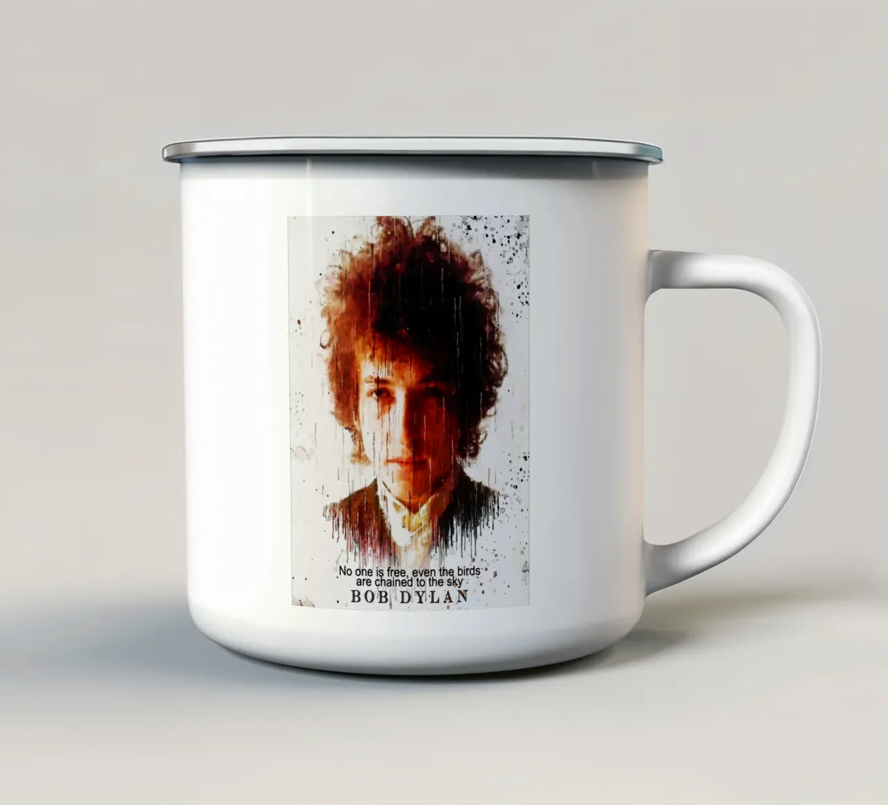 Nessuno è libero tazza in smalto da Gunawan Rb