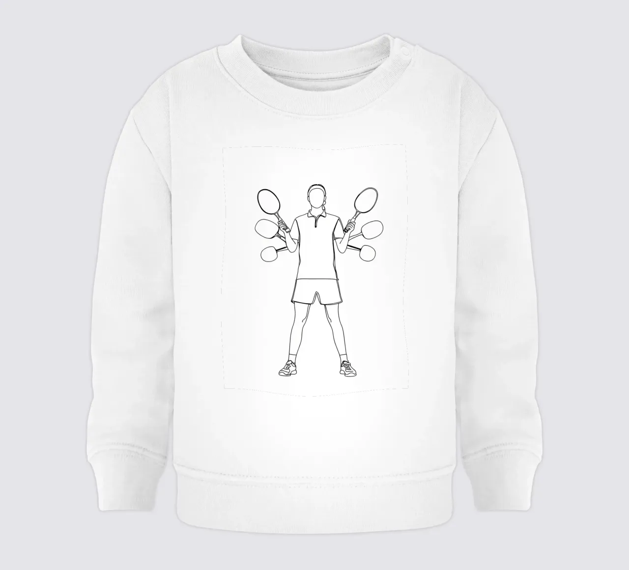 Tennissport - Minimalistische Linienkunst Baby Sweatshirt von Viv Line Art