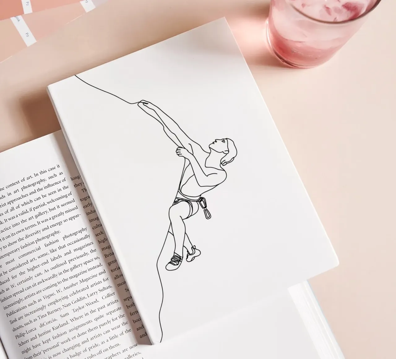 Rock Climber - Minimalist line art notebook by Viv Line Art