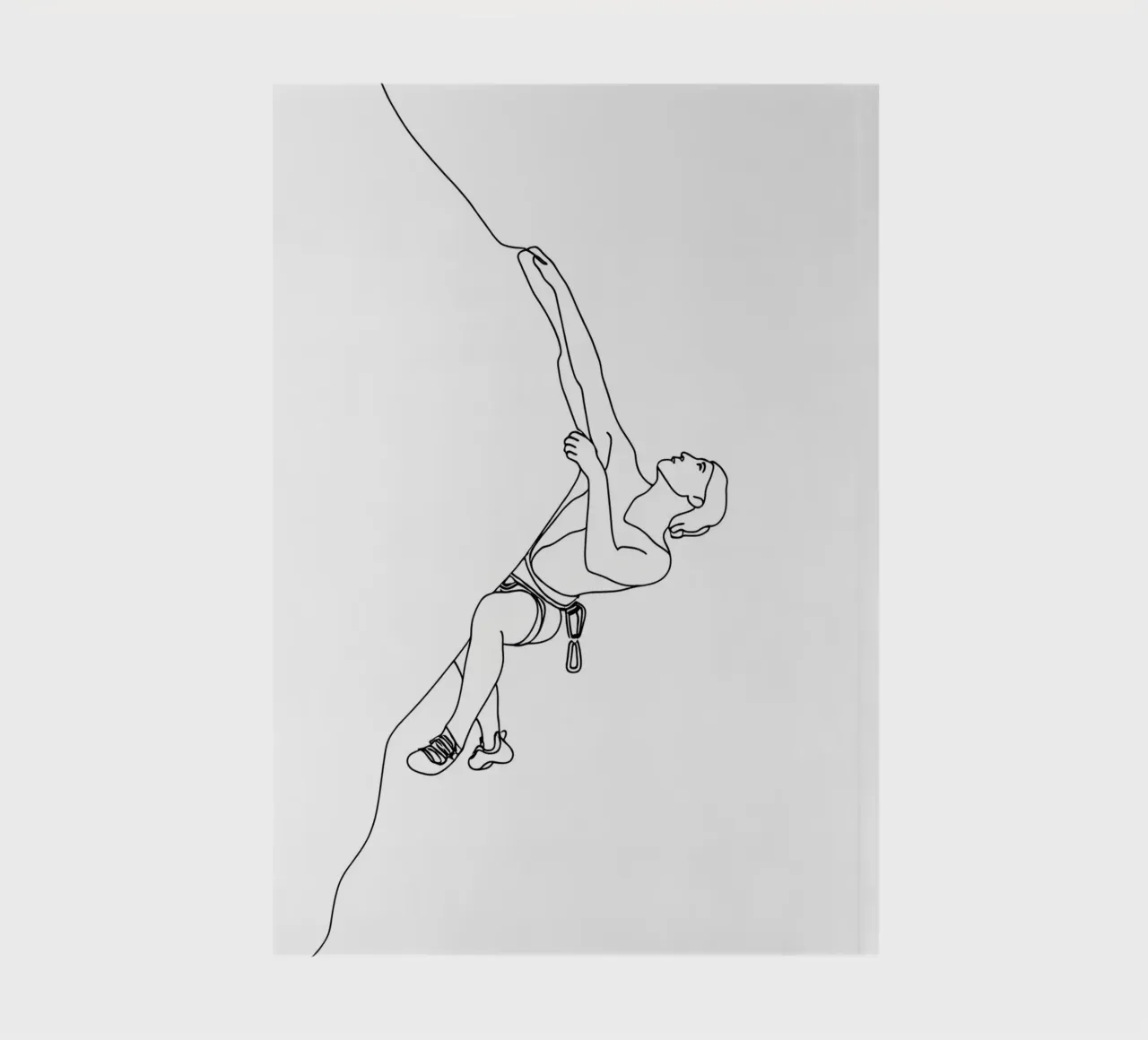 Rock Climber - Minimalist line art notebook by Viv Line Art