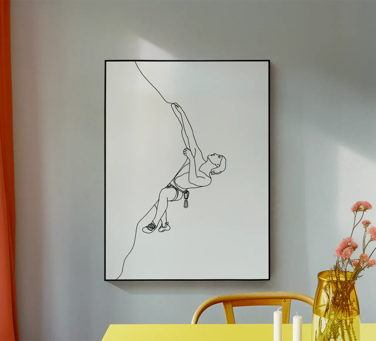 Arrampicatore - Line art minimalista plexiglass da Viv Line Art