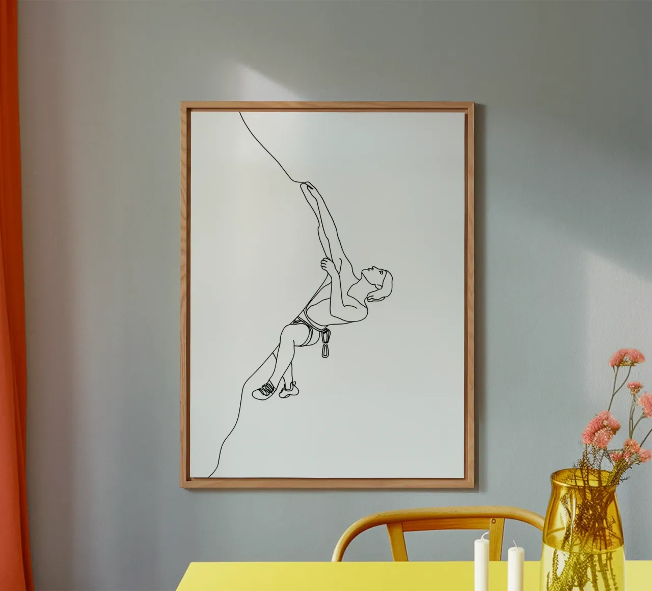 Arrampicatore - Line art minimalista alluminio dibond da Viv Line Art
