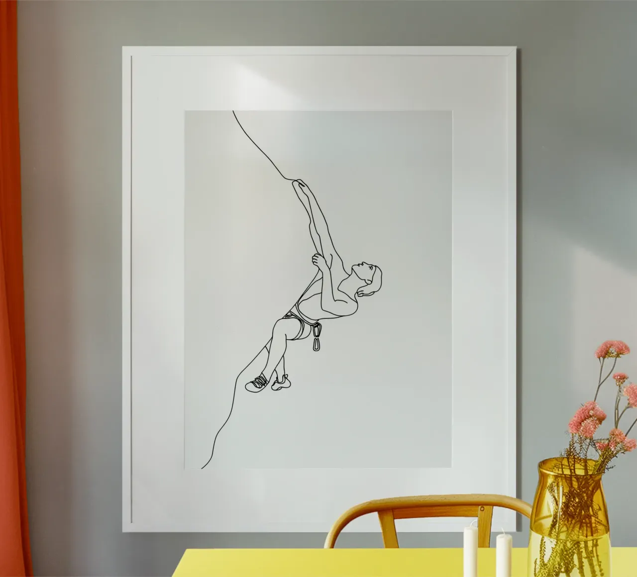Arrampicatore - Line art minimalista carta hahnemühle da Viv Line Art