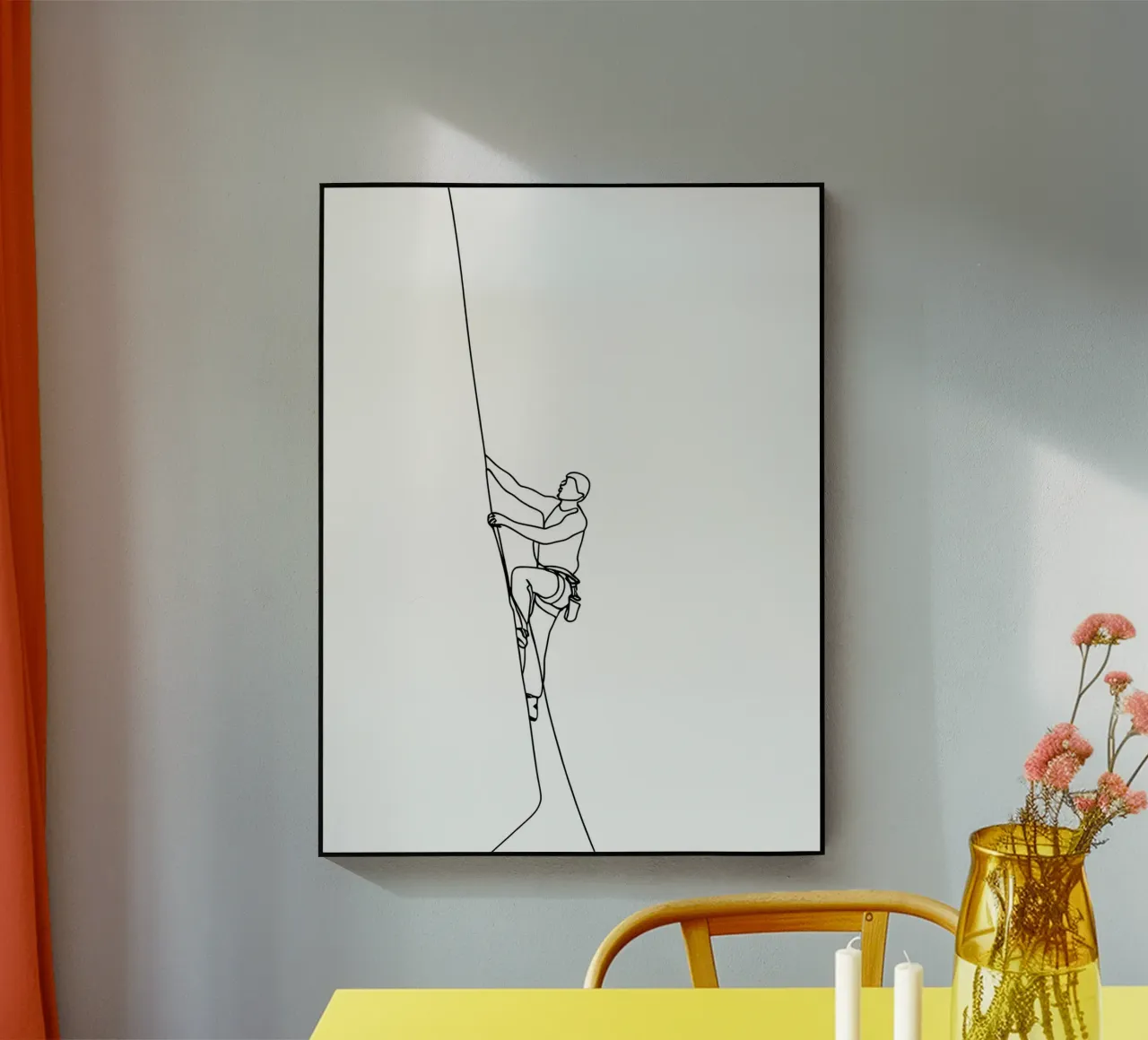 Arrampicatore - Line art minimalista plexiglass da Viv Line Art