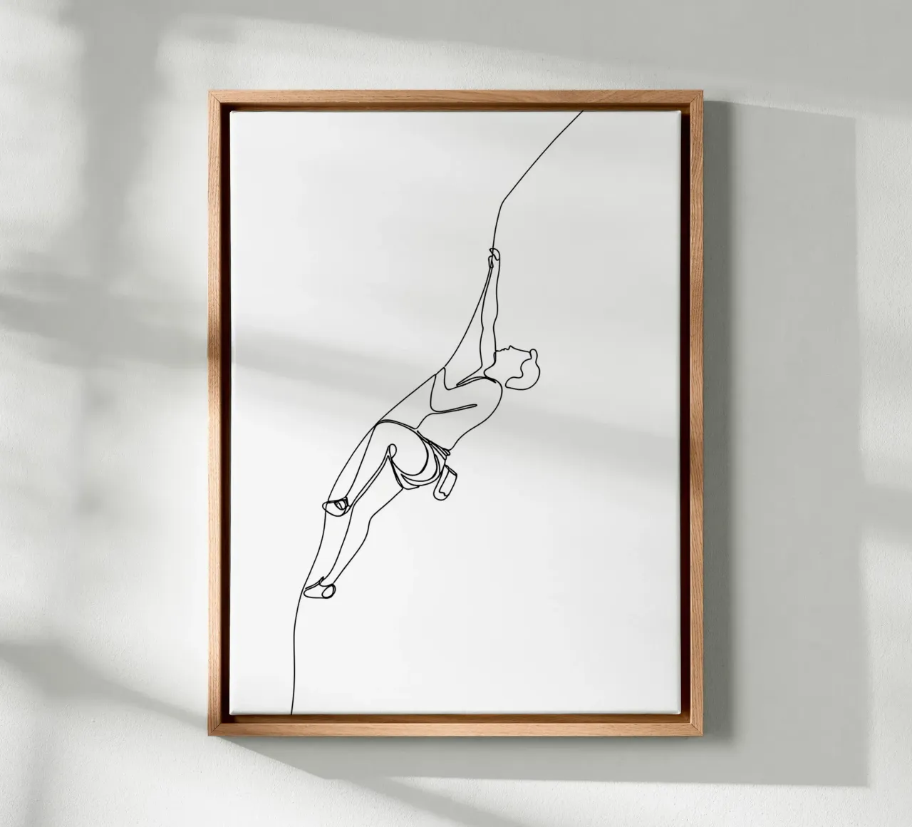 Arrampicatore - Line art minimalista tela con Cornice a cassetta da Viv Line Art