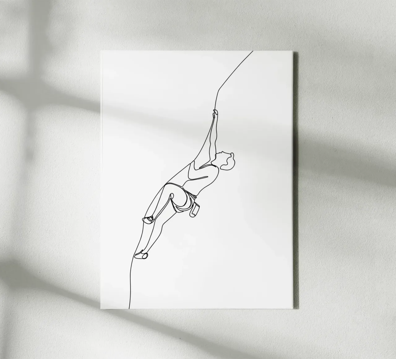 Arrampicatore - Line art minimalista tela con Cornice a cassetta da Viv Line Art