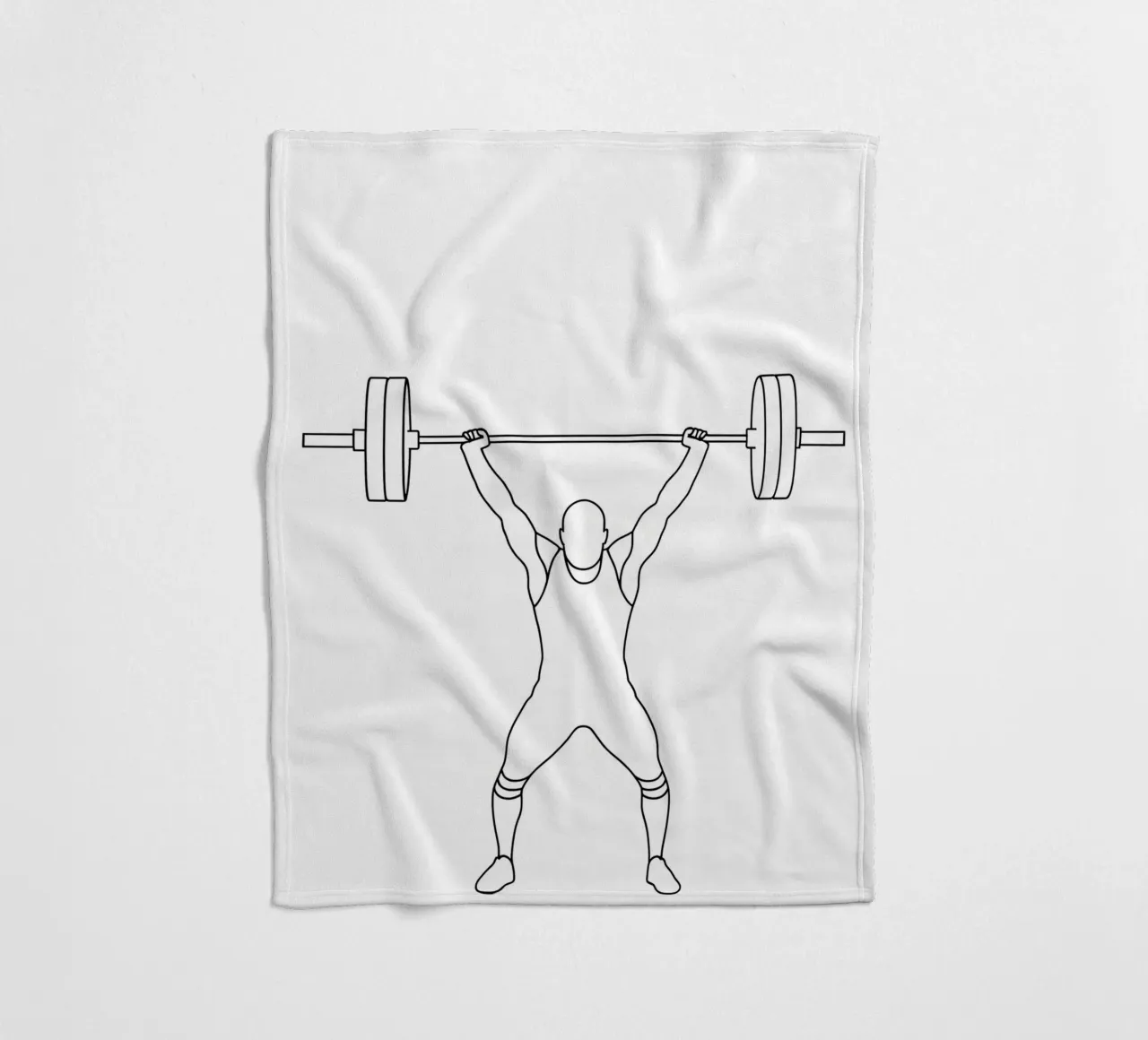 Sollevamento pesi - Line art minimalista coperta in pile da Viv Line Art