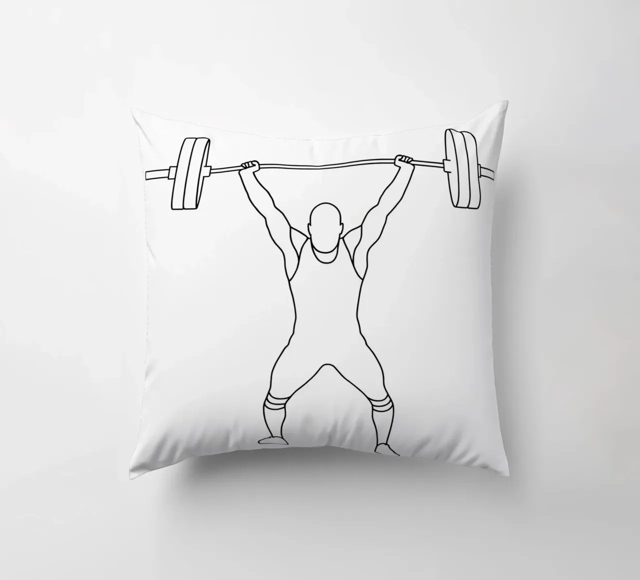 Sollevamento pesi - Line art minimalista cuscino da Viv Line Art