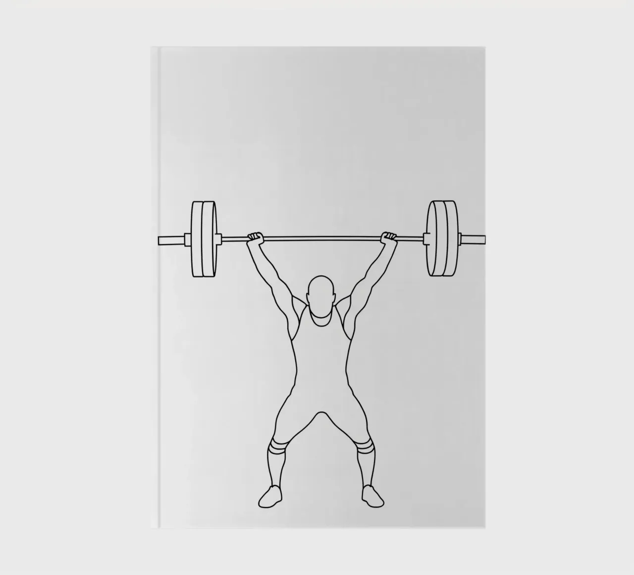 Weightlifting - Minimalist Line Art notebook by Viv Line Art