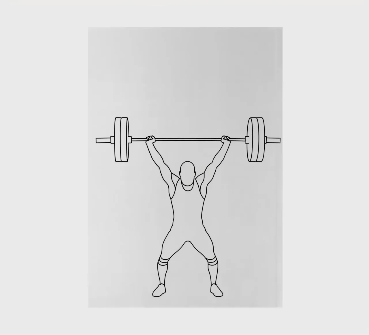 Weightlifting - Minimalist Line Art notebook by Viv Line Art