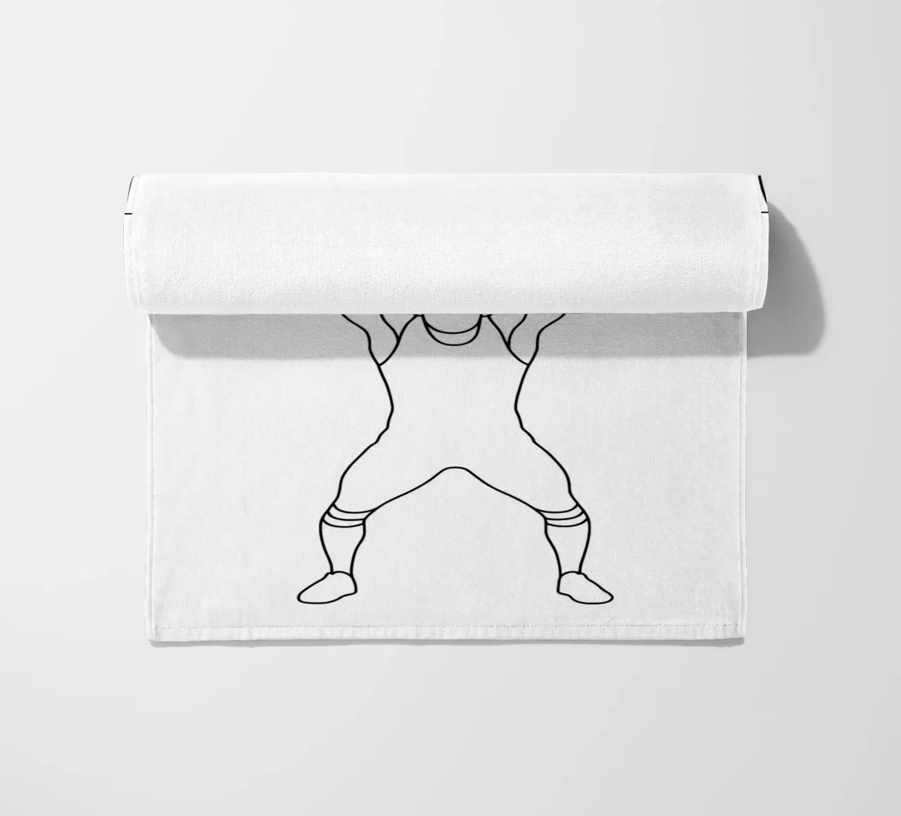 Sollevamento pesi - Line art minimalista telo mare da Viv Line Art