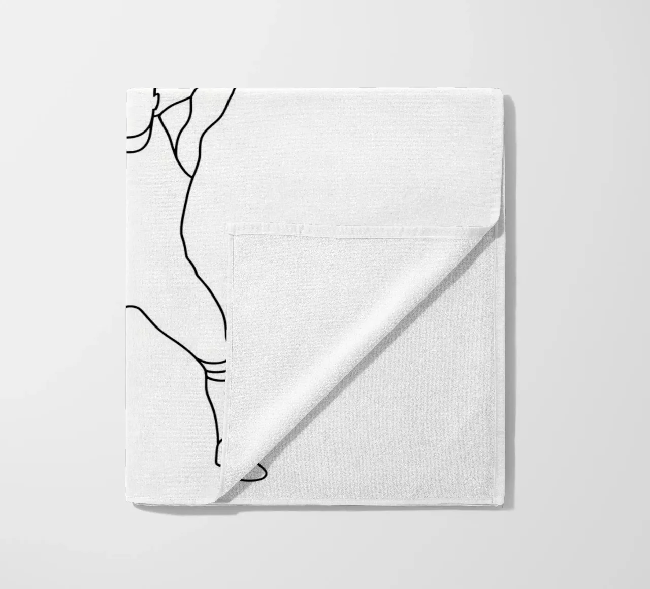 Sollevamento pesi - Line art minimalista telo mare da Viv Line Art