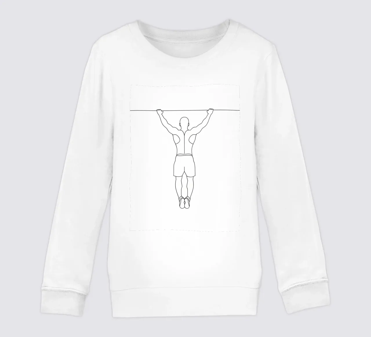Esercizio in palestra - Line art minimalista felpa bambino da Viv Line Art