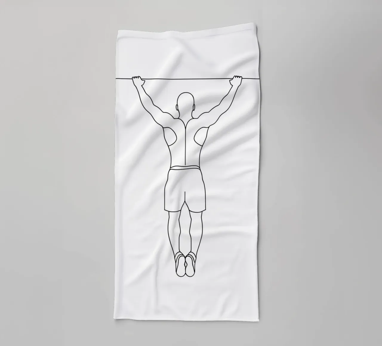Esercizio in palestra - Line art minimalista asciugamano da bagno da Viv Line Art