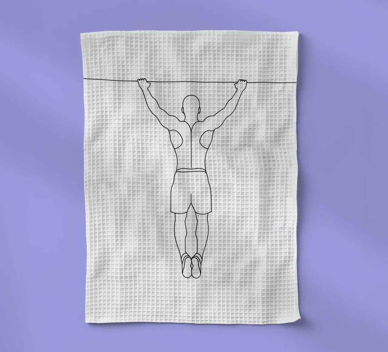 Gym Excercise - Minimalist Line Art tea towel by Viv Line Art
