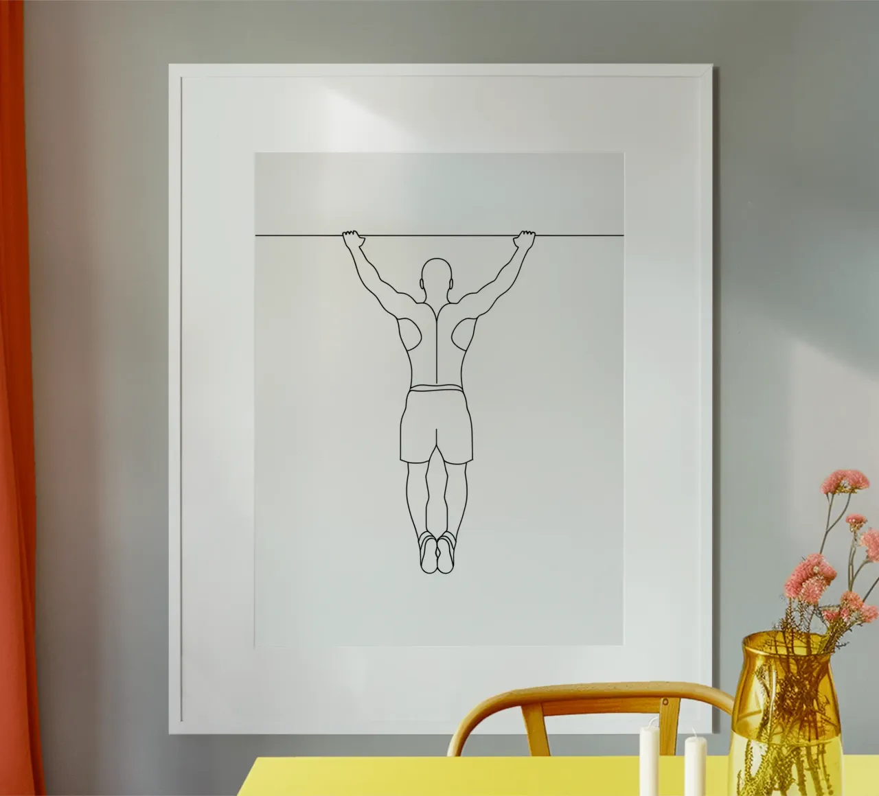 Esercizio in palestra - Line art minimalista poster da Viv Line Art