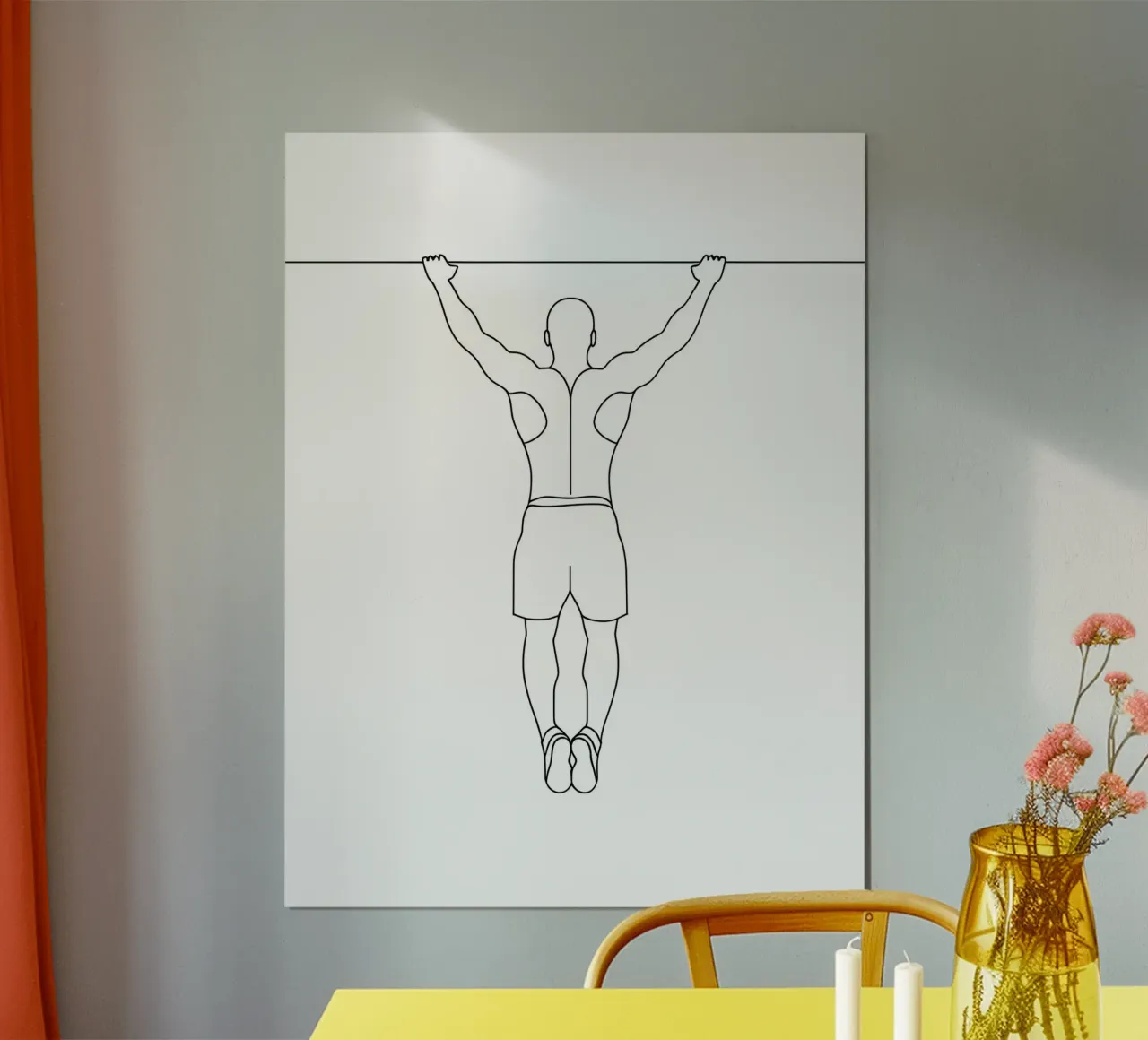 Esercizio in palestra - Line art minimalista poster da Viv Line Art