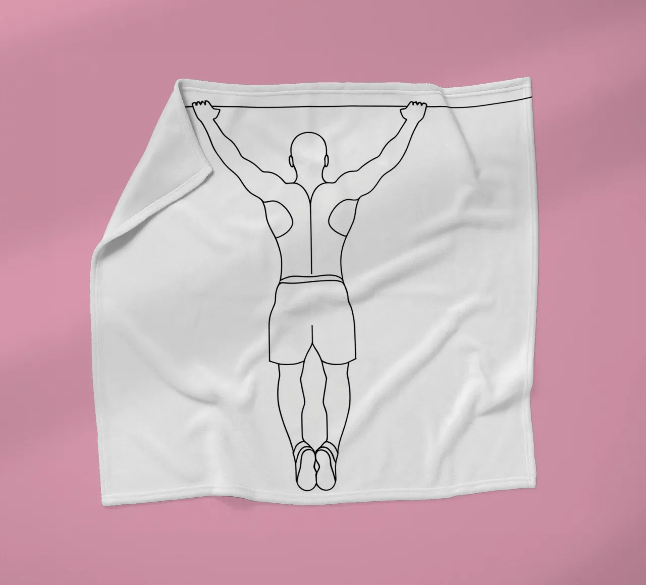 Esercizio in palestra - Line art minimalista coperta in pile da Viv Line Art