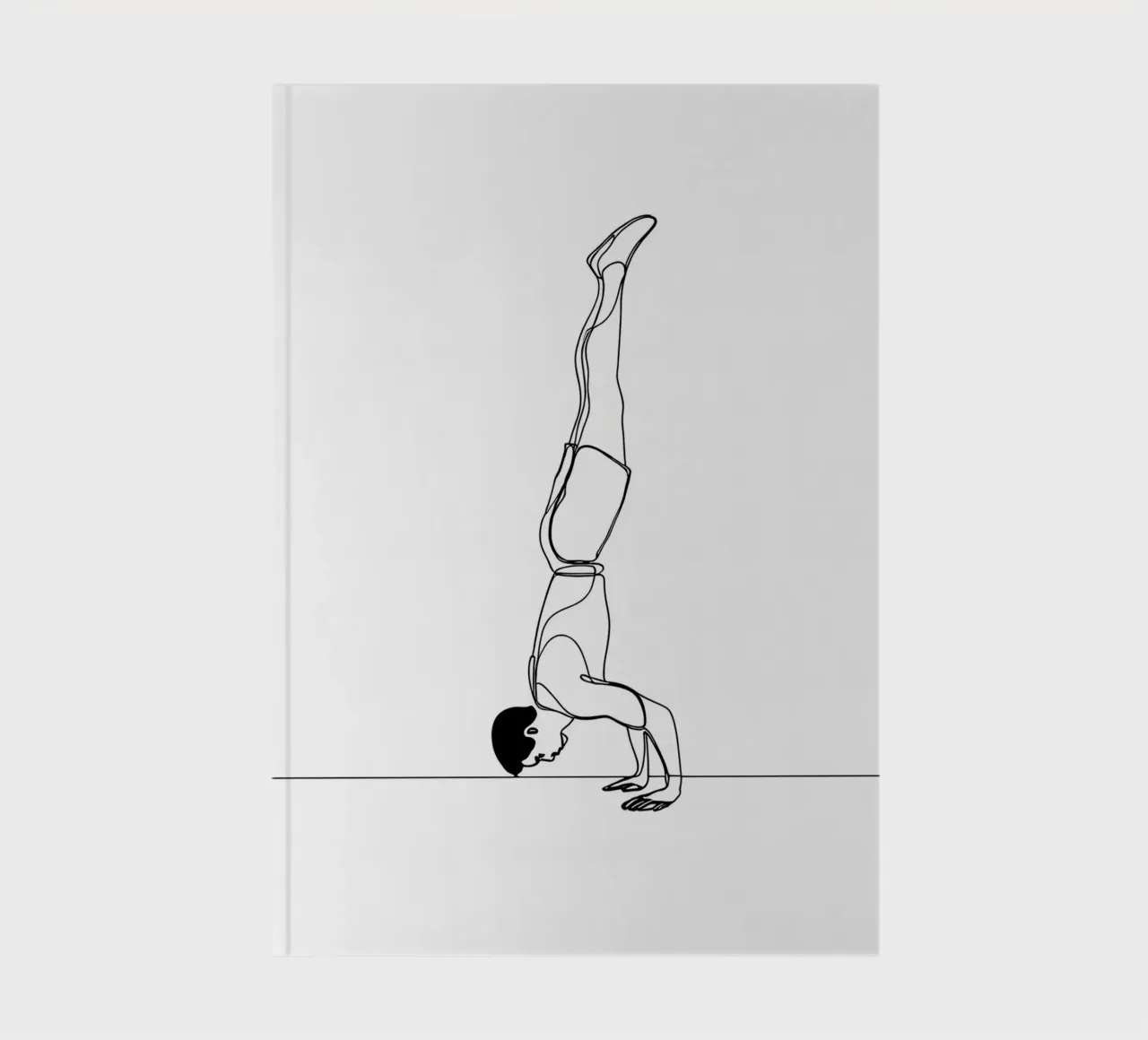 Man Handstanding - Minimalist Line Art notebook by Viv Line Art