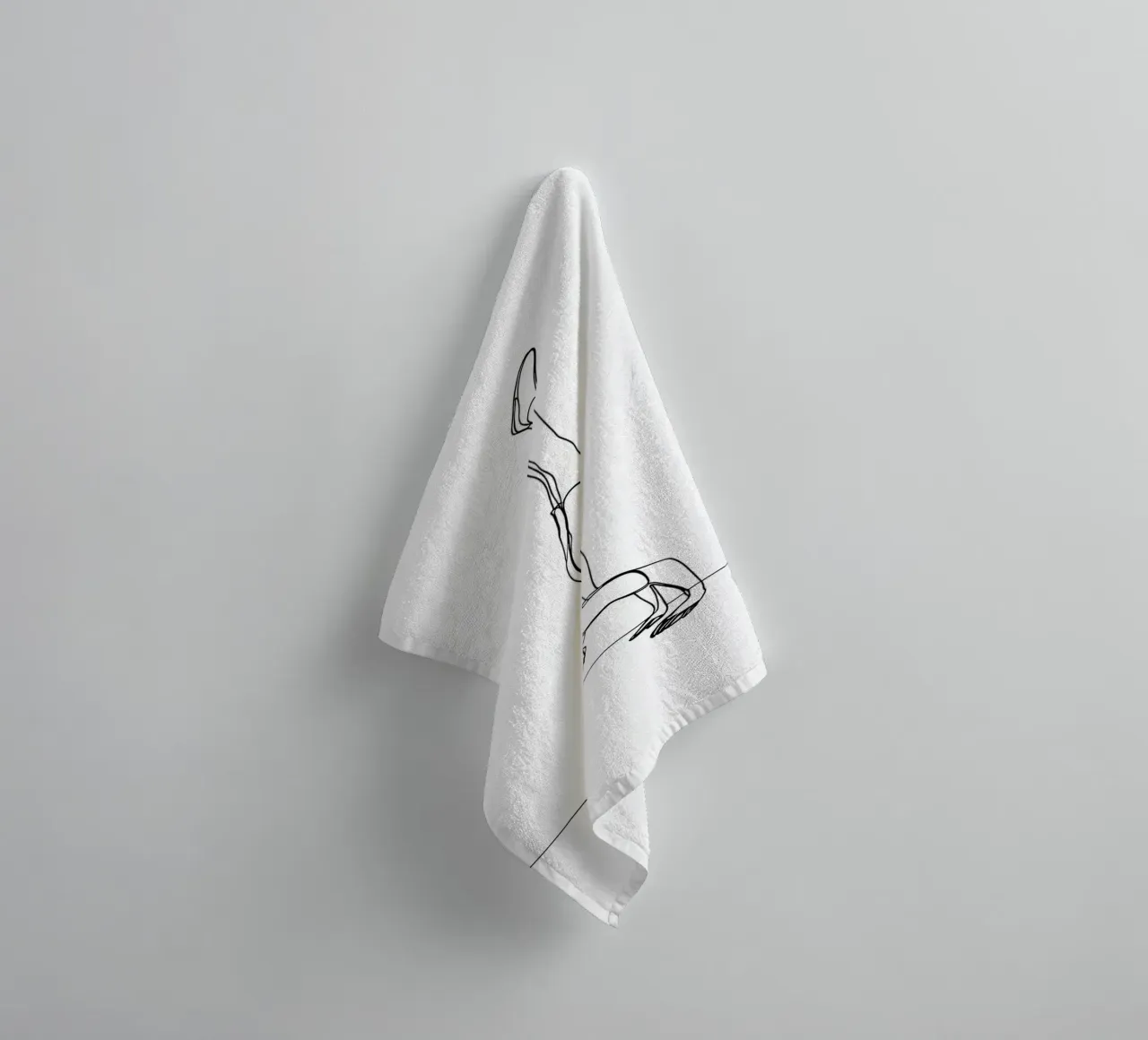 Man Handstanding - Minimalist Line Art towel by Viv Line Art