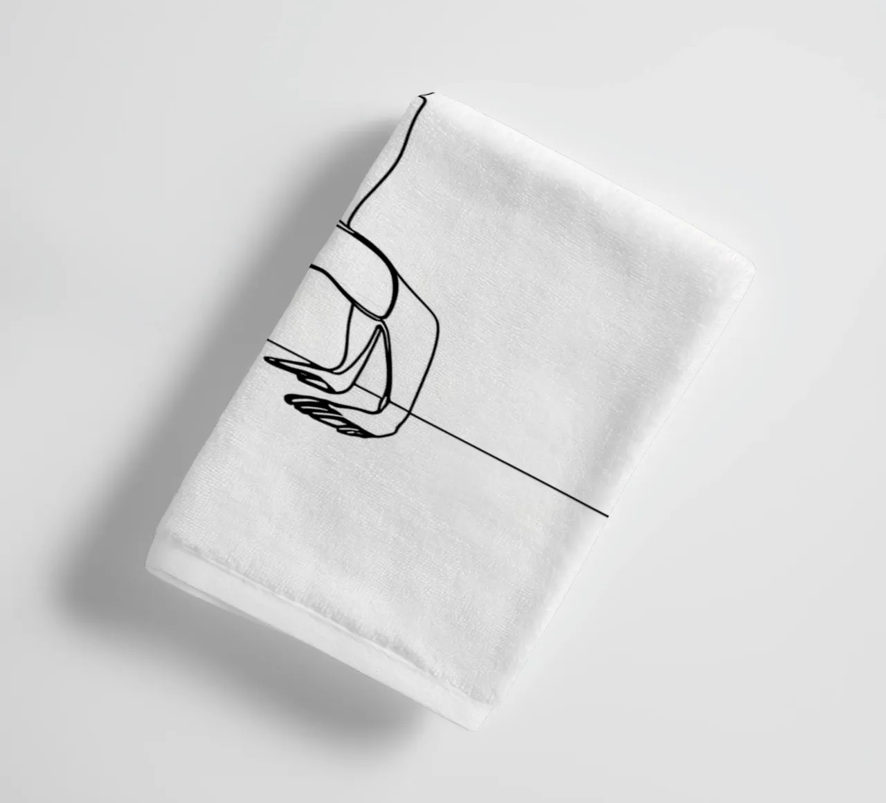 Man Handstanding - Minimalist Line Art towel by Viv Line Art