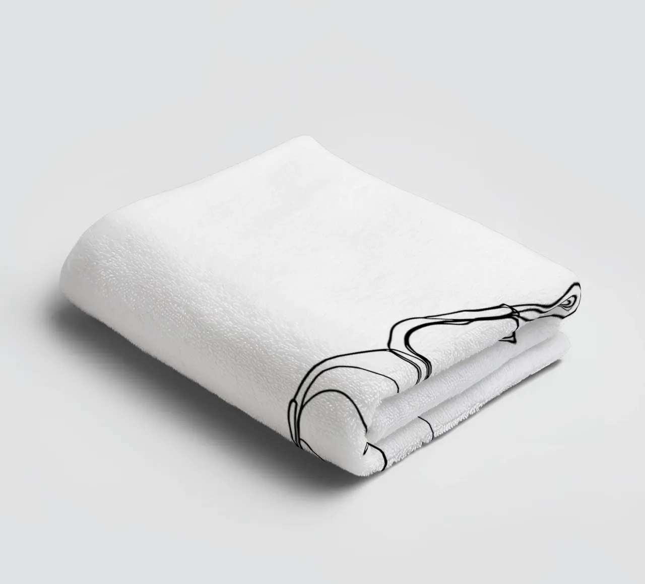Man Handstanding - Minimalist Line Art towel by Viv Line Art