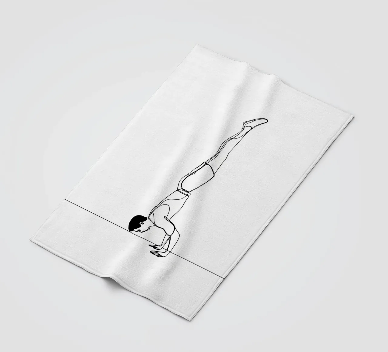 Man Handstanding - Minimalist Line Art fleece blanket by Viv Line Art
