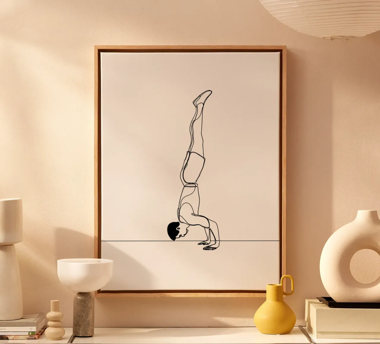 Man Handstanding - Minimalist Line Art canvas by Viv Line Art