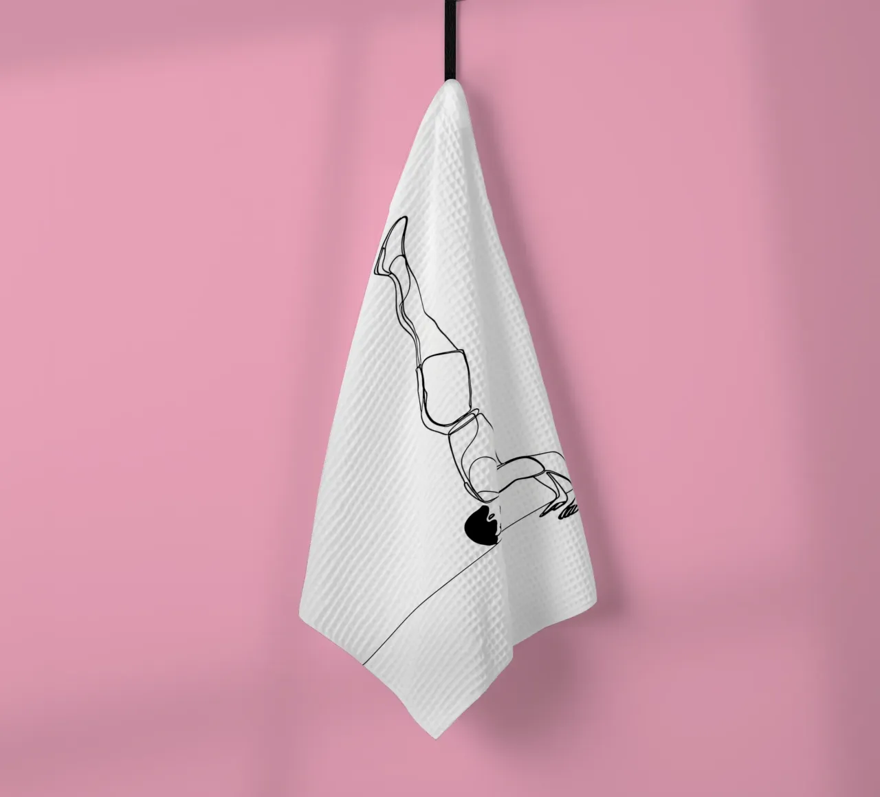 Man Handstanding - Minimalist Line Art tea towel by Viv Line Art