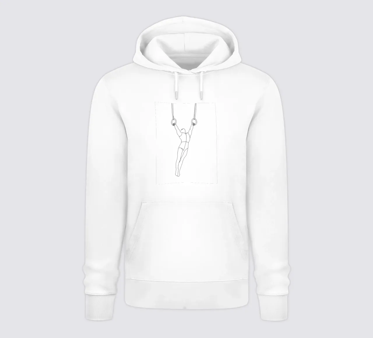 Ginnasta - Line art minimalista felpa con cappuccio da Viv Line Art