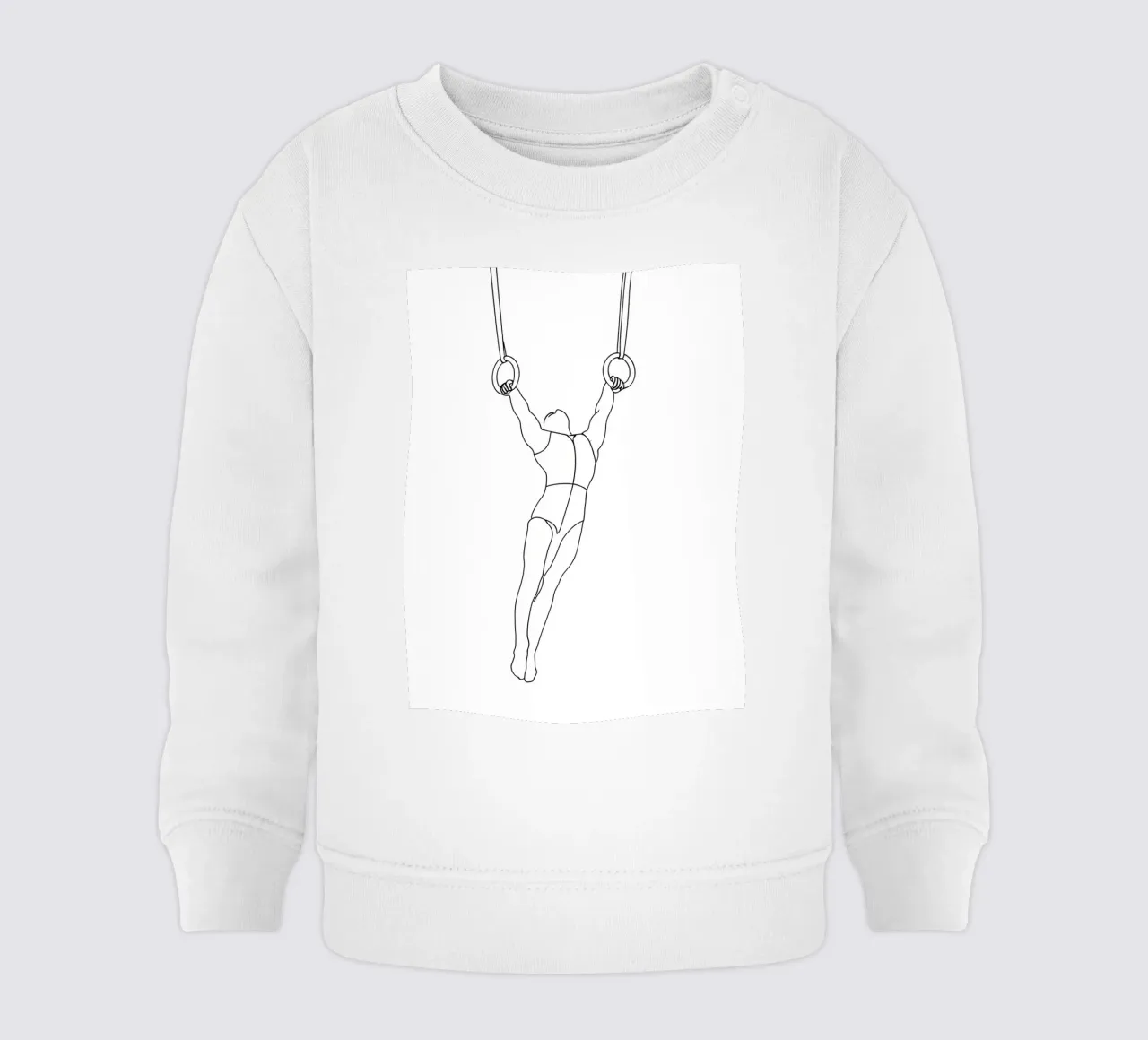 Ginnasta - Line art minimalista felpa neonato da Viv Line Art